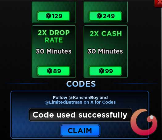 Code used successfully