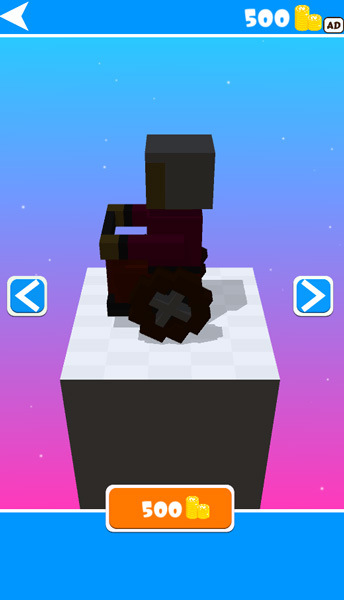 Dùng các đồng xu thu thập được để mở khóa các trang phục khác.