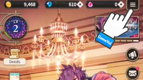 Chạm vào 3 dấu gạch ngang