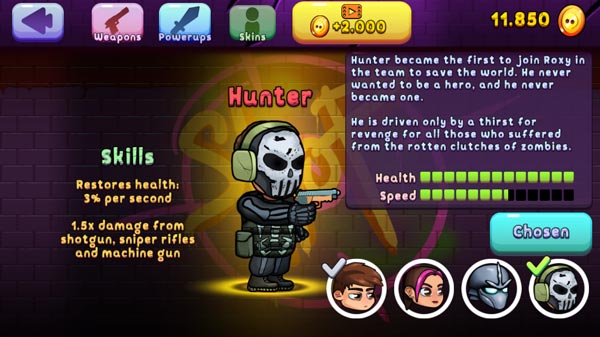 4 mẫu nhân vật để người chơi lựa chọn