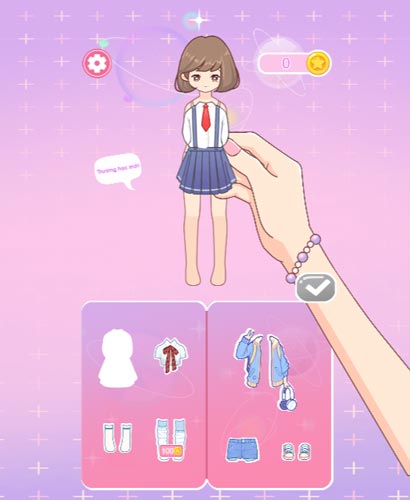 Giúp nhân vật trải nghiệm những bối cảnh thời trang khác nhau như trường học mới, đi uống cafe với bạn...
