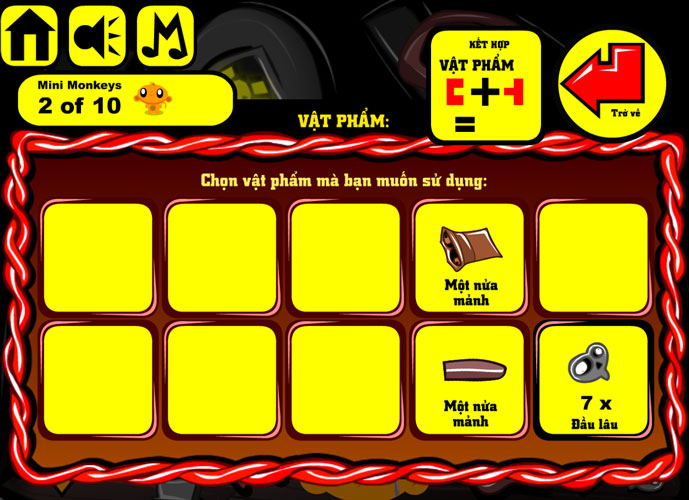 Ghép hoặc sử dụng các vật phẩm.