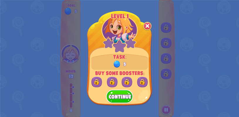 Hoàn thành mục tiêu mỗi màn chơi để qua màn mới nhé.