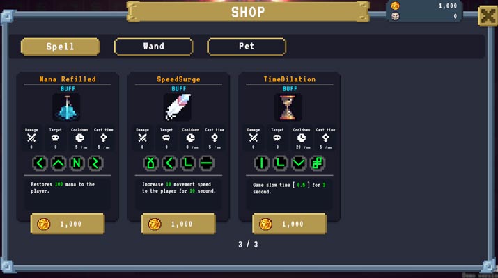 Cửa hàng đa dạng các vật phẩm hỗ trợ.