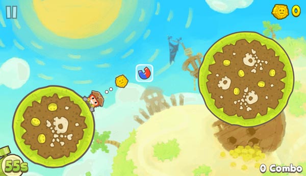 Bấm để giúp nhân vật Hải tặc thu thập thật nhiều tiền xu vàng