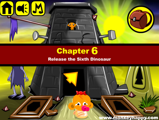 Chơi game Chú khỉ buồn: Giải cứu Khủng long mào xanh - GameVui.vn