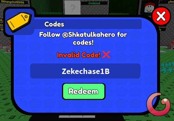 Invalid code