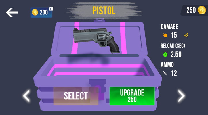 Mua các khẩu súng và nâng cấp chúng để có hỏa lực mạnh hơn.