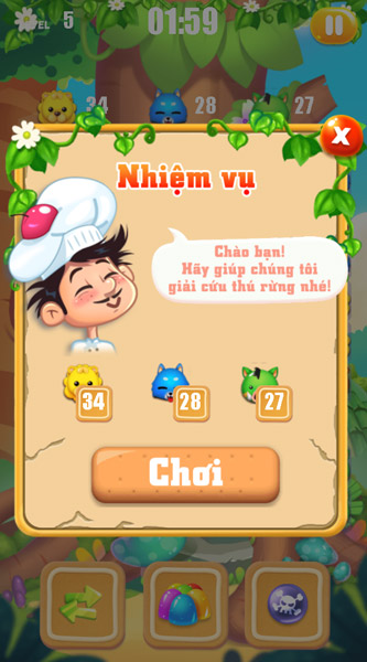 Nhiệm vụ bạn cần hoàn thành mỗi màn chơi.