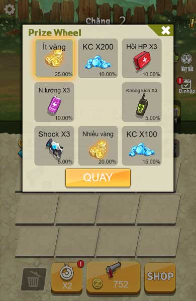 Vòng quay may mắn với nhiều phần thưởng vật phẩm hấp dẫn