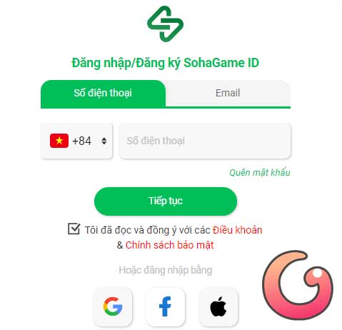 Đăng nhập tài khoản chơi game