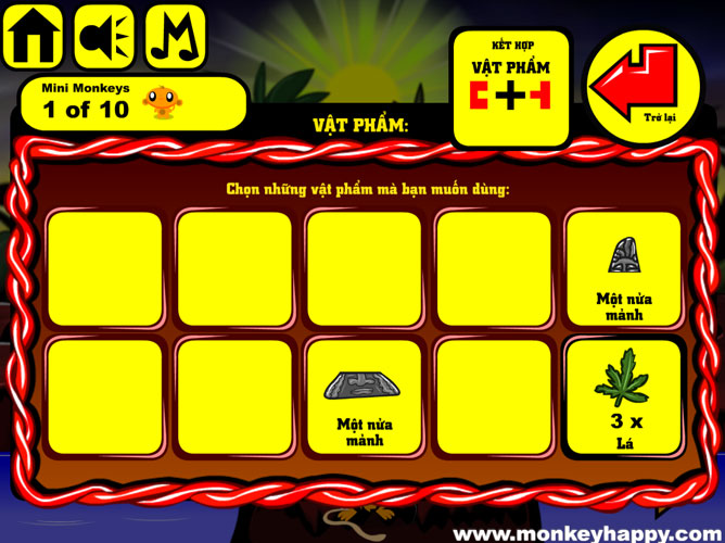 Ghép hoặc sử dụng các vật phẩm.