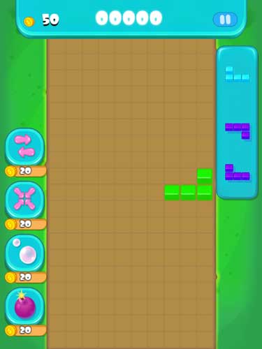 Bấm để điều chỉnh các khối gạch rơi từ trên xuống