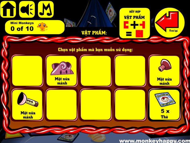 Ghép hoặc sử dụng các vật phẩm.