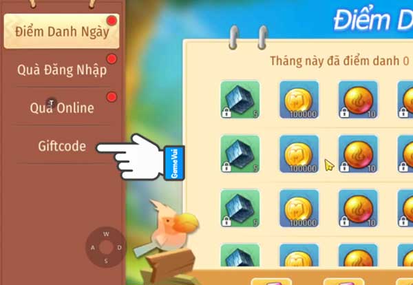 Chọn Giftcode