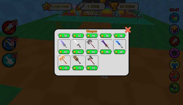 Hệ thống vũ khí đa dạng chỉ có thể mở khóa khi đạt đủ điều kiện