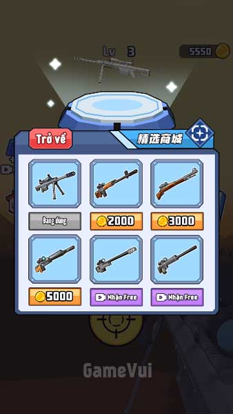 Có khá nhiều mẫu súng ngắm Sniper trong Shop cửa hàng