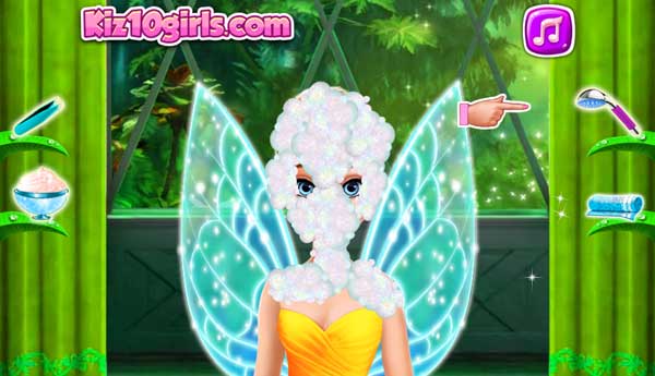 Gội đầu và làm sạch tóc cho TinkerBell