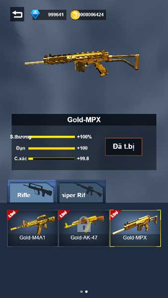 Các loại vũ khí súng trường và súng ngắm Sniper trong Shop cửa hàng