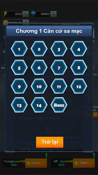 Thử thách các cấp độ với độ khó tăng dần