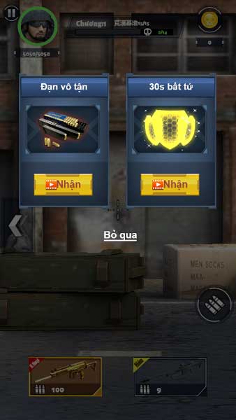 Xem video QC để nhận Buff đầu mỗi trận đấu