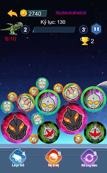 Người chơi có thể trải nghiệm với giao diện 2048 siêu nhân điện quang