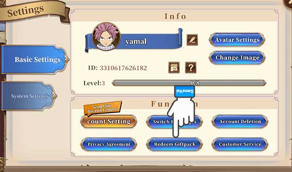 Chọn Redeem Giftpack