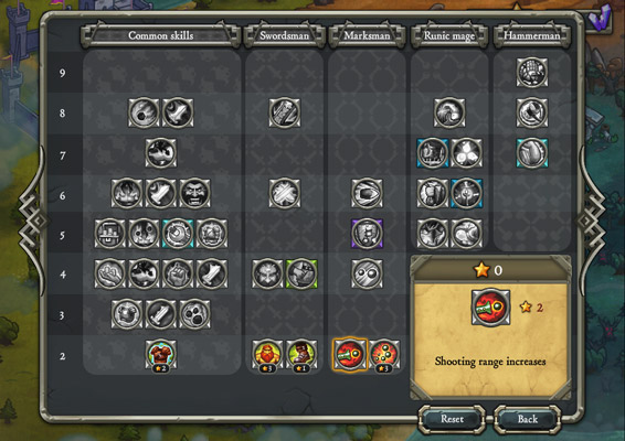 Nâng cấp các kỹ năng để đội quân bạn trở nên mạnh mẽ hơn.