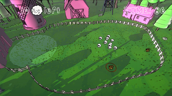 Điều khiển 2 chú chó để giúp bạn lùa đàn cừu vào chuồng.