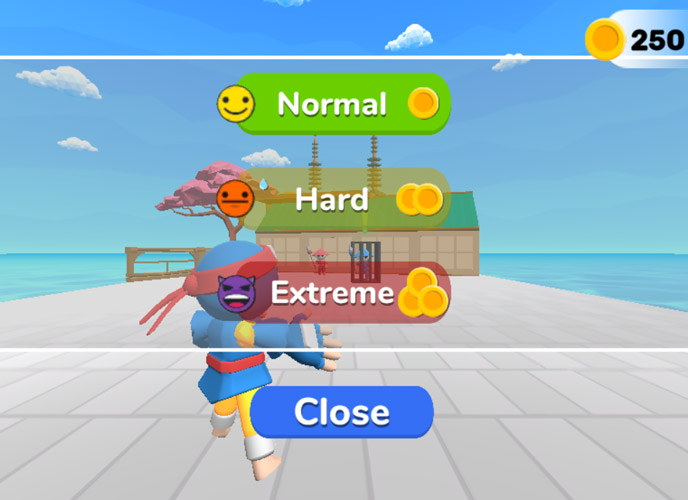 Game có 3 mức độ chơi khác nhau.