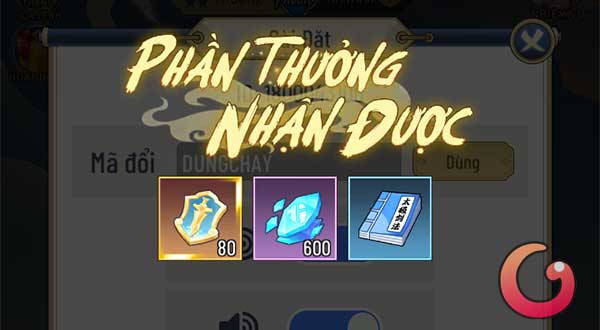 Phần thưởng đổi code