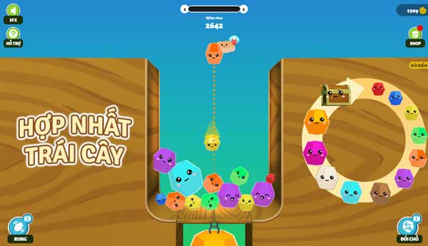 Thả các loại trái cây, hoa quả xuống