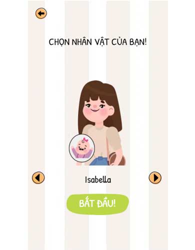 Lựa chọn 1 trong 5 mẫu nhân vật người chơi chính