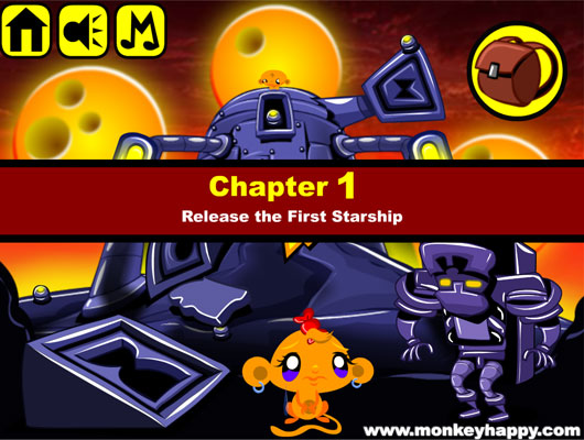 Chơi game Chú khỉ buồn: Tàu vũ trụ đầu tiên - GameVui.vn