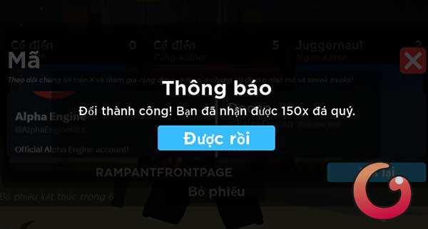 Đổi thành công