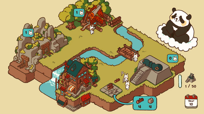 Nhanh chóng xây dựng các công trình theo yêu cầu của thần gấu.