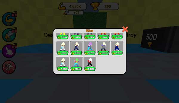 Mẫu Skin nhân vật để tăng cao lực chiến