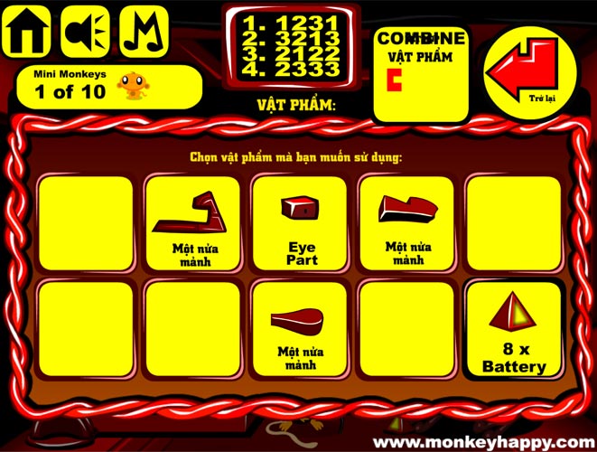 Ghép hoặc kết hợp các vật phẩm.