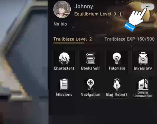 Chạm vào dấu 3 chấm