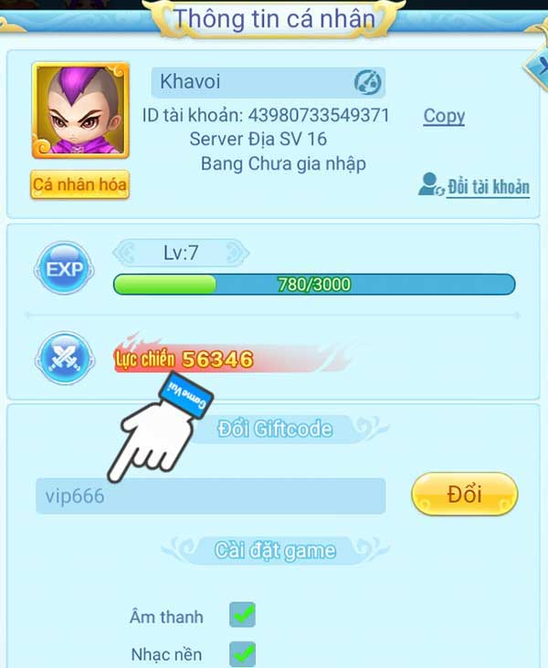 Nhập code