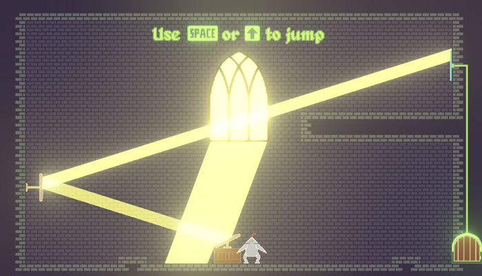 Điều hướng ánh sáng vào ô năng lượng giúp mở khóa cánh cửa.