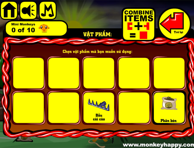 Ghép hoặc sử dụng các vật phẩm.