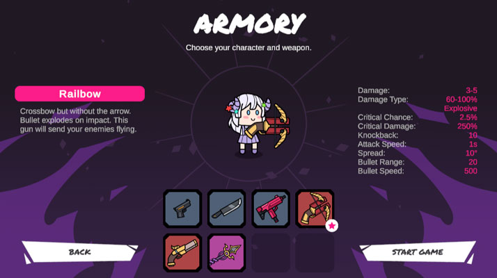 Chọn vũ khí phù hợp với phong cách chiến đấu của bạn.