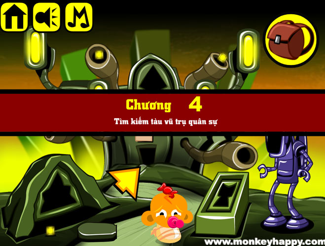 Chơi game Chú khỉ buồn: Tàu vũ trụ quân sự - GameVui.vn