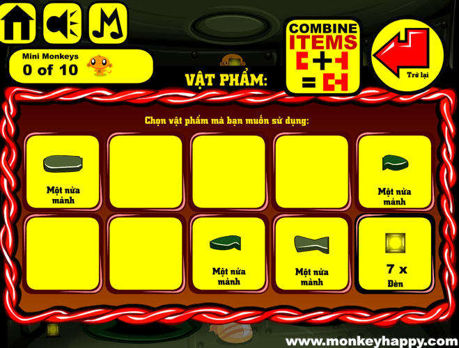 Ghép hoặc sử dụng các vật phẩm.