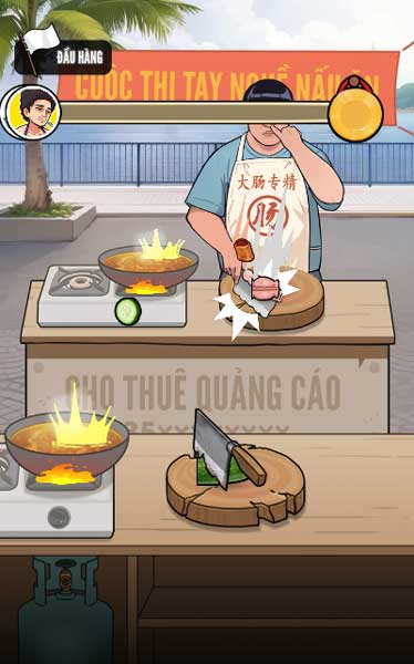 Bấm thật nhanh để chế biến và hoàn thành món ăn trước đối thủ
