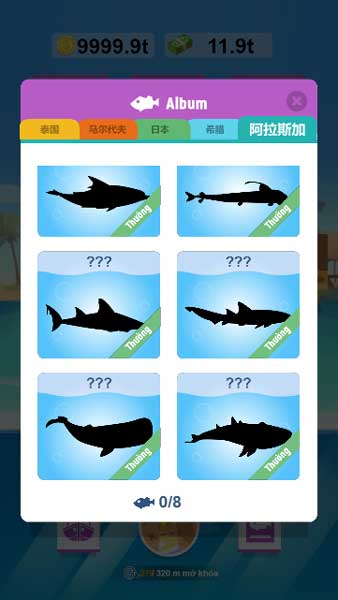 Album bộ sưu tập các loại cá đã câu được