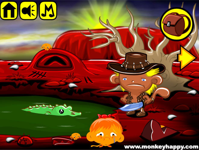 Chơi game Chú khỉ buồn: Giải cứu cá sấu - GameVui.vn