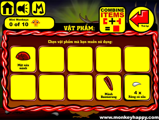 Ghép hoặc sử dụng các vật phẩm.