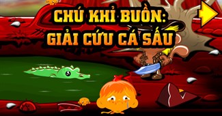 Chú khỉ buồn: Giải cứu cá sấu
